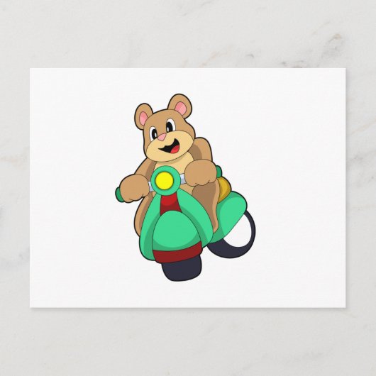 Bear as Biker with Scooter.PNG Briefkaart (Voorkant)