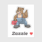 Bear as Craftsman with Tool box Sticker (Vel)