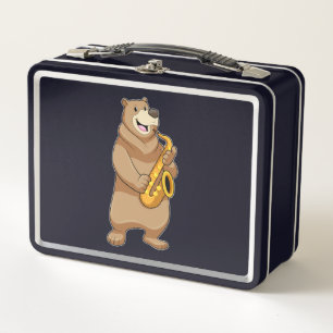Bear as Musician with Saxophone