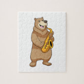 Bear as Musician with Saxophone Legpuzzel (Verticaal)