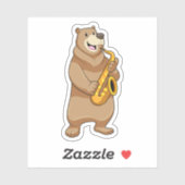 Bear as Musician with Saxophone Sticker (Vel)
