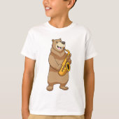 Bear as Musician with Saxophone T-shirt (Voorkant)