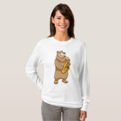 Bear as Musician with Saxophone T-shirt (Voorkant volledig)