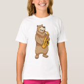 Bear as Musician with Saxophone T-shirt (Voorkant)