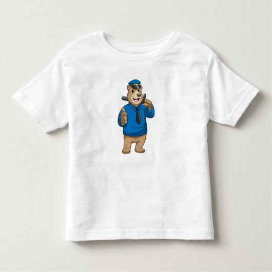 Bear as Police officer with Police hat Kinder Shirts (Voorkant)