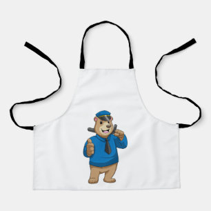 Bear as Police officer with Police hat Schort