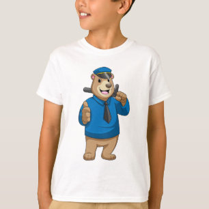 Bear as Police officer with Police hat T-shirt