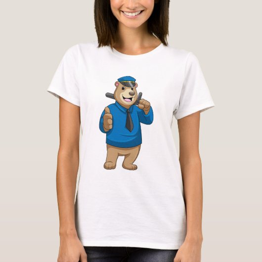 Bear as Police officer with Police hat T-shirt (Voorkant)