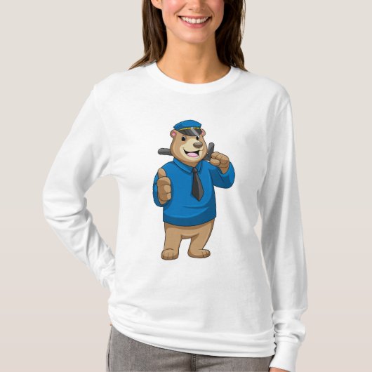 Bear as Police officer with Police hat T-shirt (Voorkant)