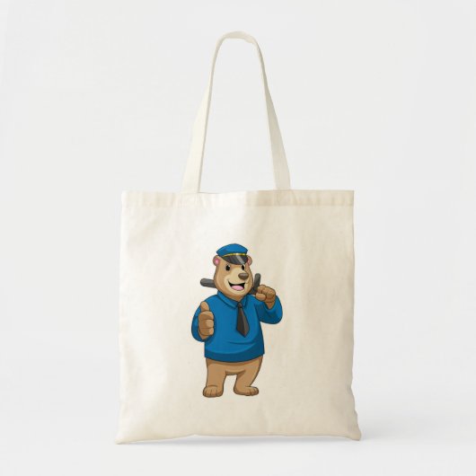 Bear as Police officer with Police hat Tote Bag (Voorkant)