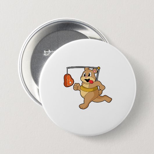Bear as Runner Ronde Button 7,6 Cm (Voorkant /achterkant)