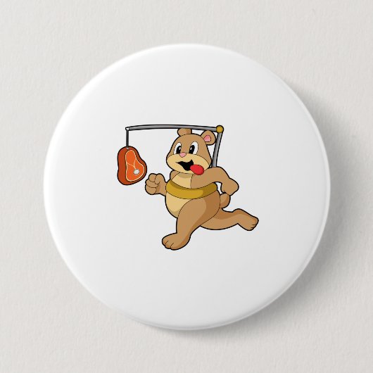 Bear as Runner Ronde Button 7,6 Cm (Voorkant)