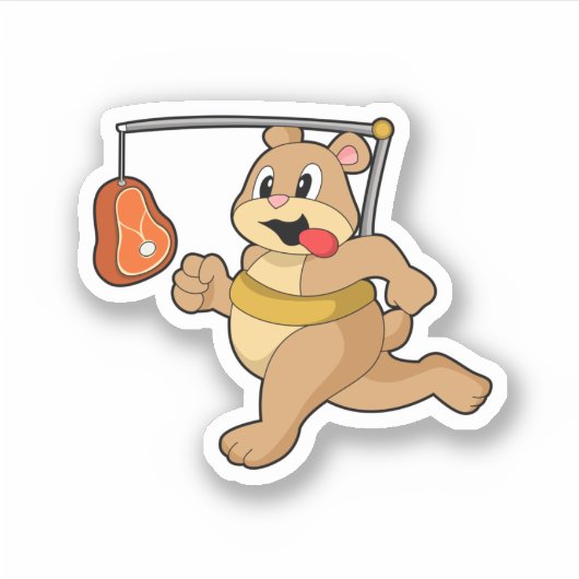 Bear as Runner Sticker (Voorkant)