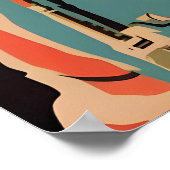 Bear Astronaut Poster, Bear Retro Print, Brown Poster (Hoek)