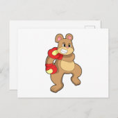 Bear at Boxing with Boxing gloves Briefkaart (Voorkant / Achterkant)