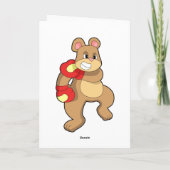 Bear at Boxing with Boxing gloves Kaart (Achterkant)