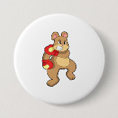 Bear at Boxing with Boxing gloves Ronde Button 7,6 Cm (Voorkant)