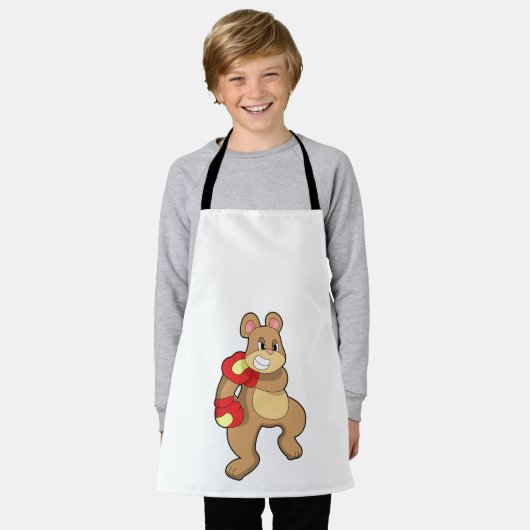Bear at Boxing with Boxing gloves Schort (Gedragen)