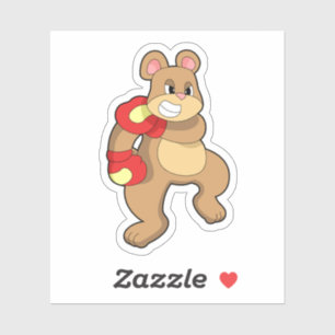 Bear at Boxing with Boxing gloves Sticker