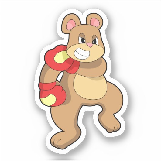 Bear at Boxing with Boxing gloves Sticker (Voorkant)