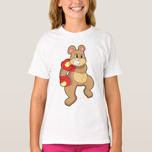 Bear at Boxing with Boxing gloves T-shirt (Voorkant)