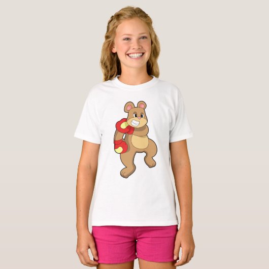 Bear at Boxing with Boxing gloves T-shirt (Voorkant volledig)
