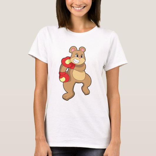Bear at Boxing with Boxing gloves T-shirt (Voorkant)