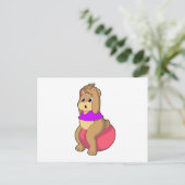 Bear at Fitness with Exercise ball.PNG Briefkaart (Staand voorkant)
