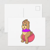 Bear at Fitness with Exercise ball.PNG Briefkaart (Voorkant / Achterkant)