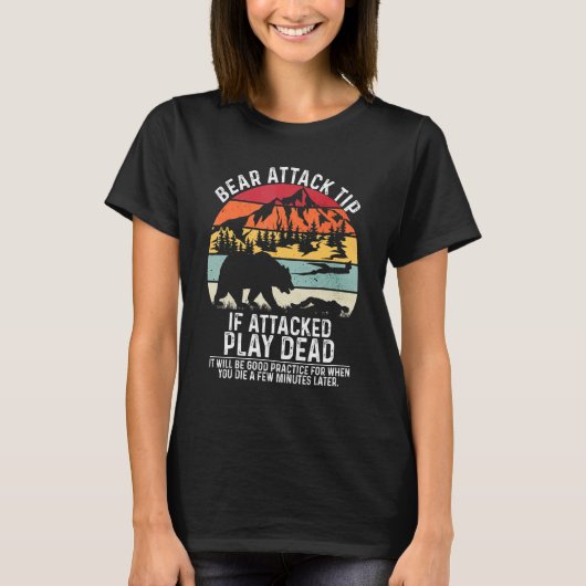 Bear Attack Tip Camping Hiking Outdoor Travel  Vin T-shirt (Voorkant)