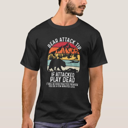 Bear Attack Tip Camping Hiking Outdoor Travel Vint T-shirt (Voorkant)