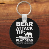 Bear Attack Tip Play Dead Funny Camping Hiking Des Sleutelhanger (Voorkant)
