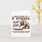 Bear Attack Tip Play Dead Funny Camping Hiking Mou Kaart (Gele Bloem)