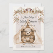  Bear Baby Shower Boy invitation Kaart (Voorkant)