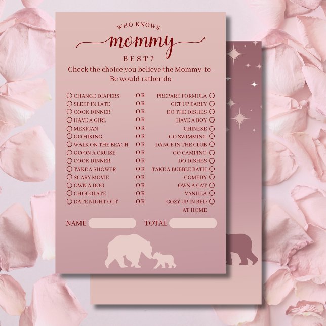 Bear Baby Shower Who Knows Mommy Best Game (Creator heeft geüpload)