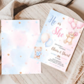 Bear Balloon Gender Reveal  Kaart