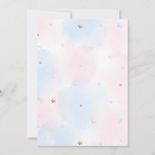 Bear Balloon Gender Reveal  Kaart (Achterkant)