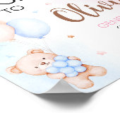 Bear Balloon Gender Reveal Welcome Sign Poster (Hoek)