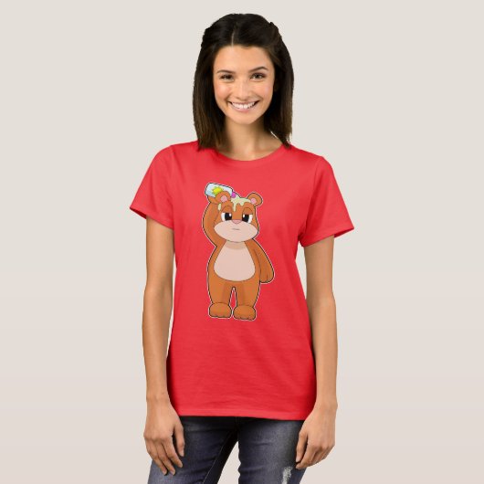 Bear Beach Sunscreen Summer T-shirt (Voorkant volledig)
