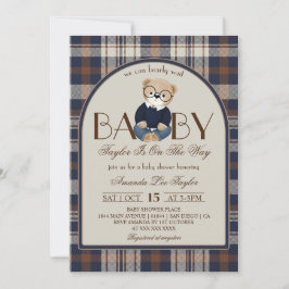 Bear Bearly Wait Luxury Boy Baby Shower Kaart