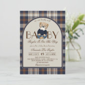 Bear Bearly Wait Luxury Boy Baby Shower Kaart (Staand voorkant)