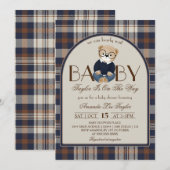Bear Bearly Wait Luxury Boy Baby Shower Kaart (Voorkant / Achterkant)