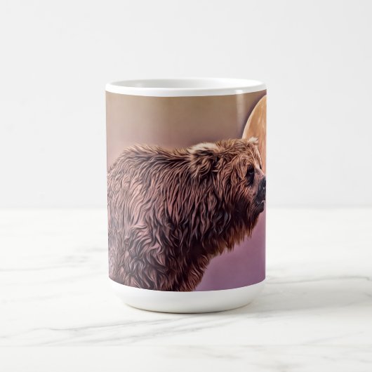 Bear Before Coffee and a Full Moon Art Mug Cup Koffiemok (Center)