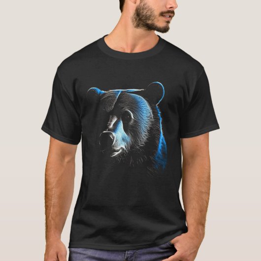 Bear Blue - Art Wild Animal Forest Animals Bear T-shirt (Voorkant)