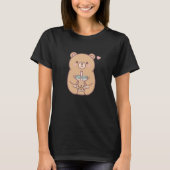 Bear Boba Buddy Kawaii Bear Drinking Bubble Tea T-shirt (Voorkant)