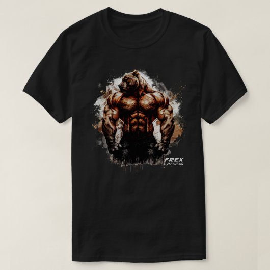 Bear Bodybuilding Fitness Gym Wear T-shirt (Design voorkant)