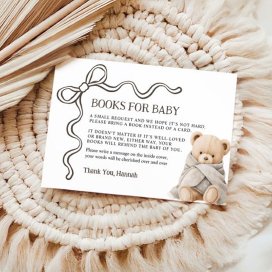 Bear Books for Baby Card Informatiekaartje