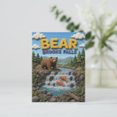 Bear Brooks Falls Moderne KlayKoo Briefkaart (Staand voorkant)