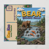 Bear Brooks Falls Moderne KlayKoo Briefkaart (Voorkant / Achterkant)