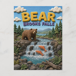 Bear Brooks Falls Moderne KlayKoo Briefkaart